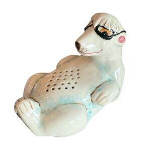 Vtg 1979 Polar Bear Ceramic Refrigerator Deodorizer Baking Soda Holder 5.5"